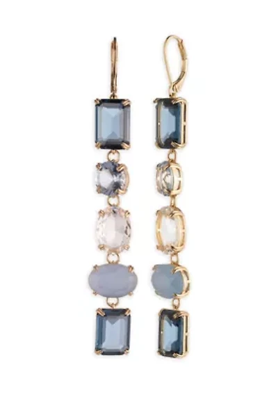 Blue Multi Stone Linear Earrings