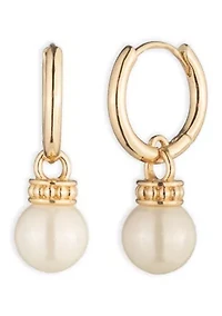 Huggie Pearl Drop Earrings
