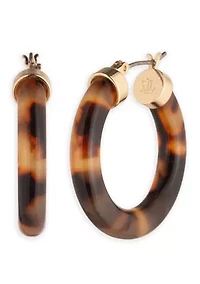 Gold Tone Brown 30MM Hoop Earrings