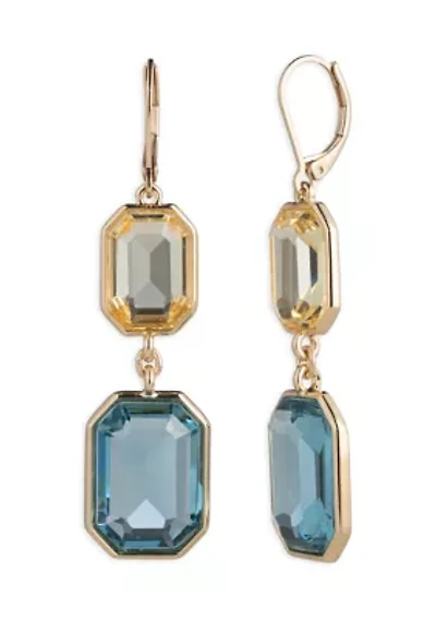 Stone Double Drop Earrings