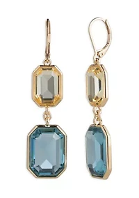 Stone Double Drop Earrings