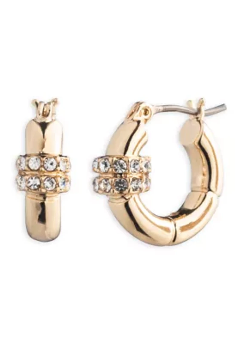 Crystal Pavé Huggie Earrings