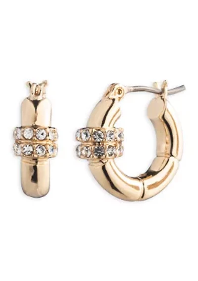 Crystal Pavé Huggie Earrings