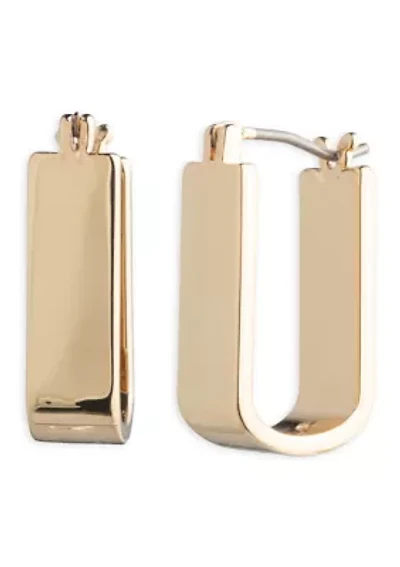 Long Rectangle Hoop Earrings