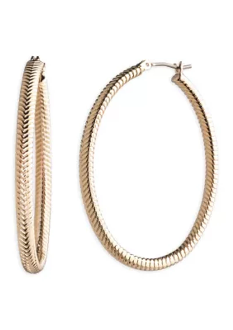 Textured Gold Tone Hoop Earrings