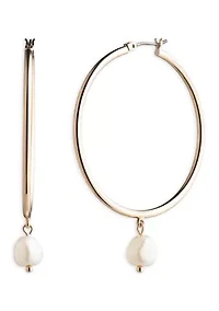  Pearl Drop Hoop Earrings
