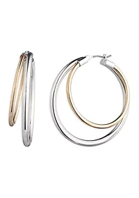 Two Tone Split Hoop Earrings