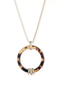 Gold Tone Tortoise Pendant Necklace