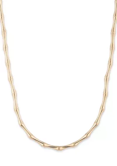 Gold Tone Bamboo Collar Necklace