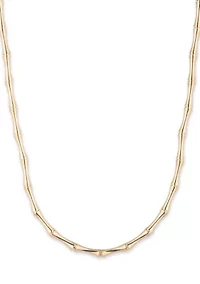Gold Tone Bamboo Collar Necklace