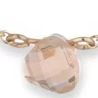 Gold Tone Pink Station Collar Necklace