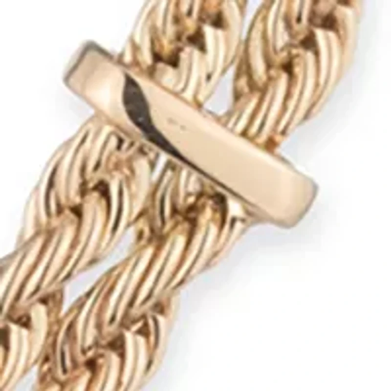 Gold Tone 2 Row Rope Collar Necklace