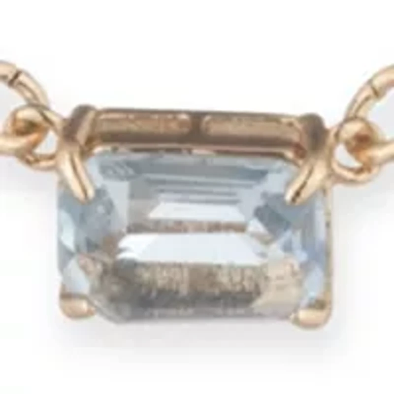 Gold Tone Blue Station Collar Necklace