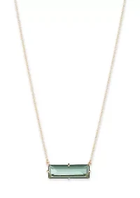 Gold Tone Baguette Pendant Necklace