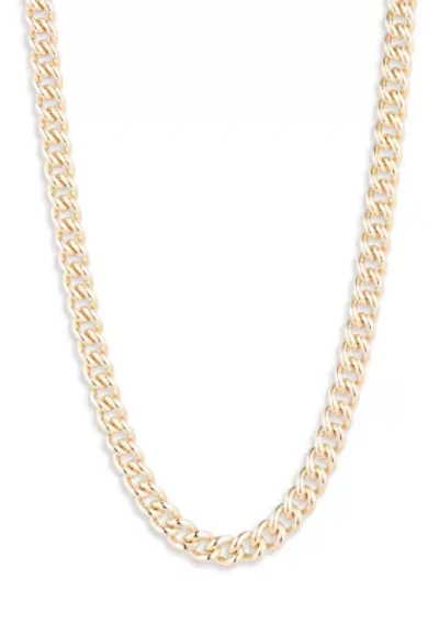 Gold Tone Curb Collar Necklace