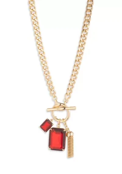 Gold Toggle Pendant Necklace 