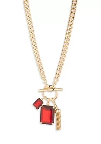 Gold Toggle Pendant Necklace 