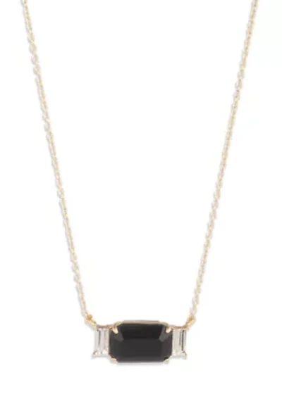 Stone Gold Tone Pendant Necklace