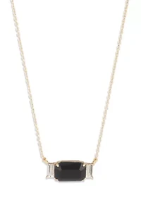 Stone Gold Tone Pendant Necklace