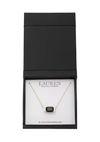 Stone Gold Tone Pendant Necklace