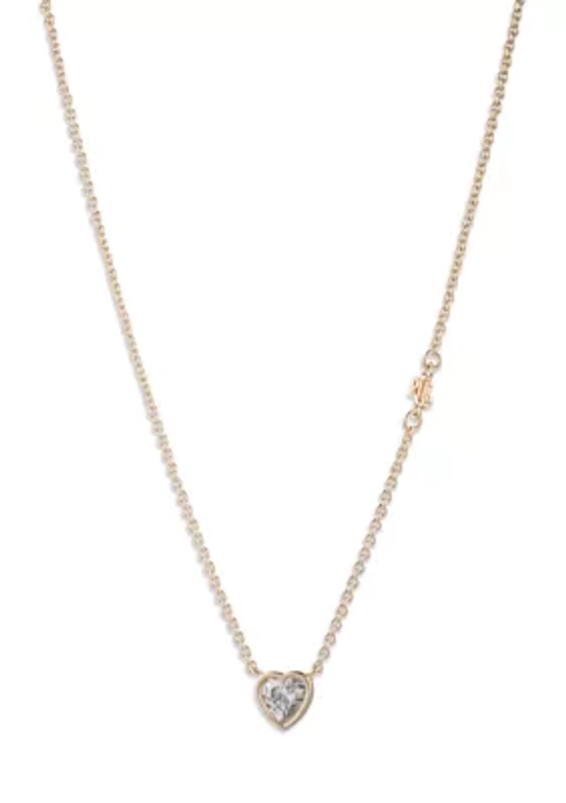 Cubic Zirconia Heart Pendant Necklace