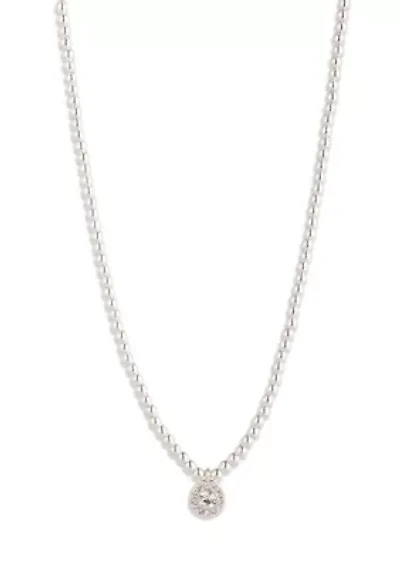 Pavé Beaded Pendant Necklace