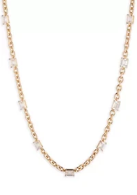 Cable Chain CZ Collar Necklace