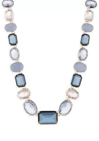 Blue Large Stone Collar Necklace
