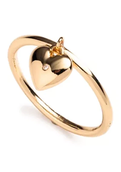 Gold Tone Puffy Heart Ring