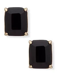 Gold Tone Jet Stud Earrings