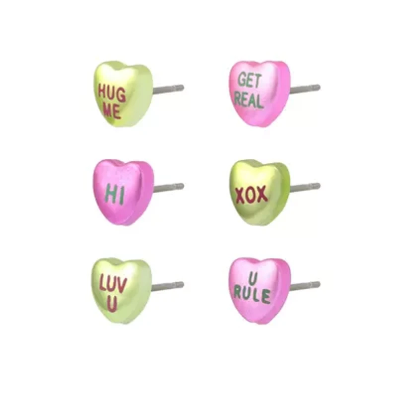 Sweetheart 6-Piece Stud Earring Set
