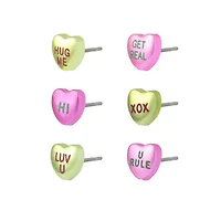 Sweetheart 6-Piece Stud Earring Set