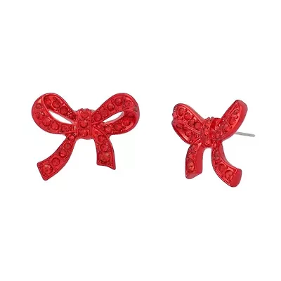 Love Spell Pavé Bow Stud Earrings