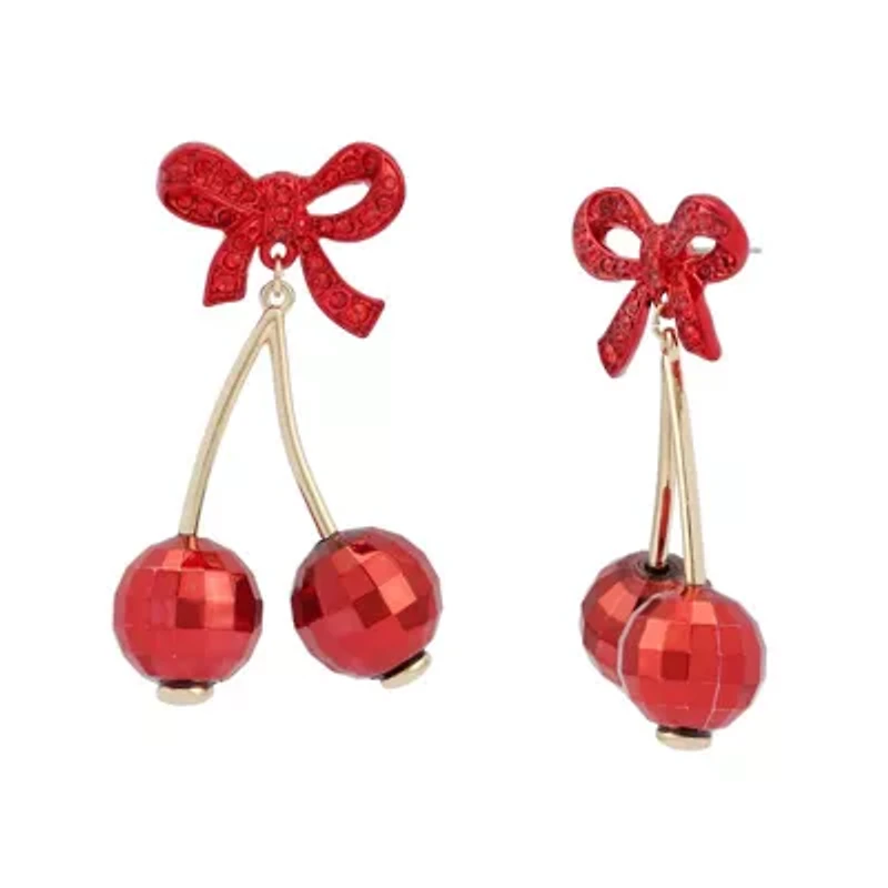 Love Spell Bow Cherry Drop Earrings