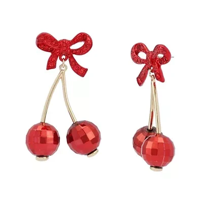 Love Spell Bow Cherry Drop Earrings