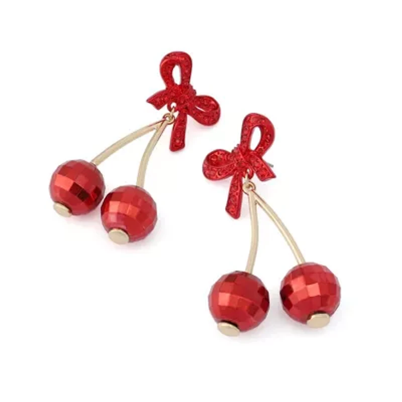 Love Spell Bow Cherry Drop Earrings