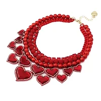 Love Spell Heart Layered Bib Necklace