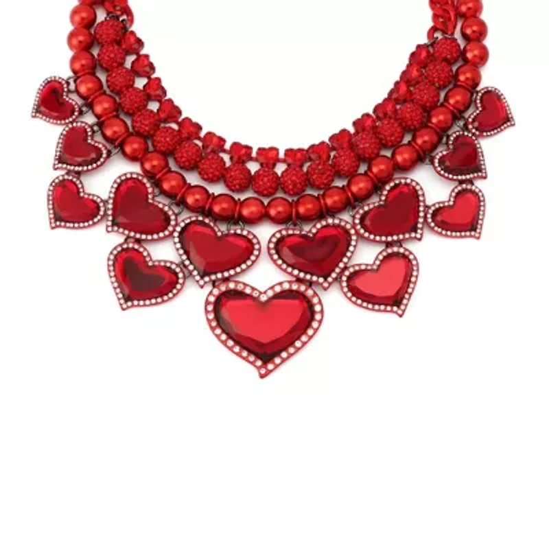 Love Spell Heart Layered Bib Necklace