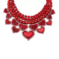 Love Spell Heart Layered Bib Necklace