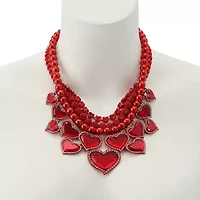 Love Spell Heart Layered Bib Necklace