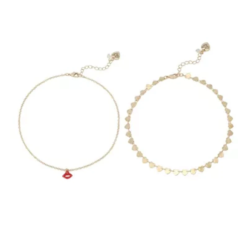 Love Spell Heart & Lips Choker Necklace Set