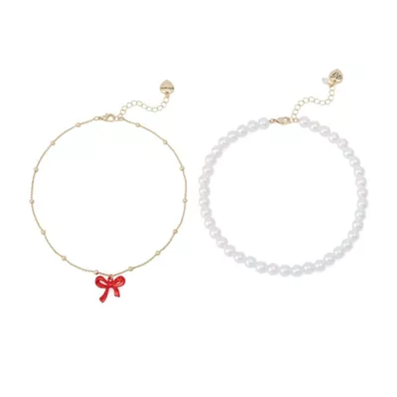 Love Spell Pearl & Bow Choker Necklace Set