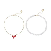 Love Spell Pearl & Bow Choker Necklace Set