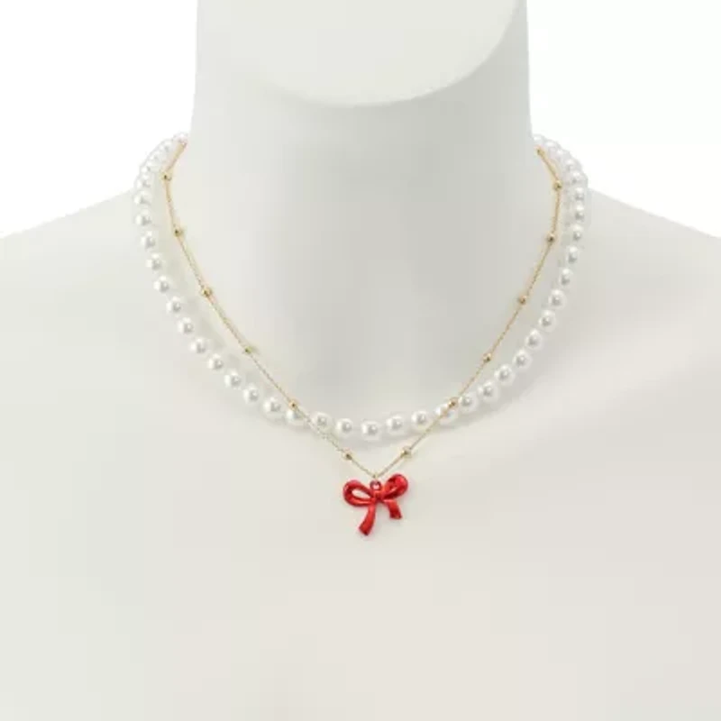 Love Spell Pearl & Bow Choker Necklace Set