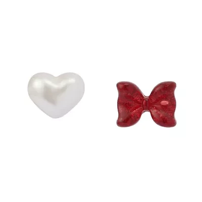 Celestial Soiree Heart & Bow Stud Earrings