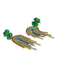 Paddy's Princess Shamrock Rainbow Chandelier Earrings