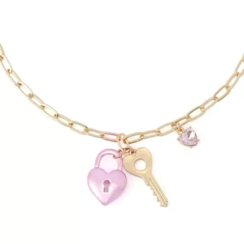 Sweetheart Lock & Key Pendant Necklace