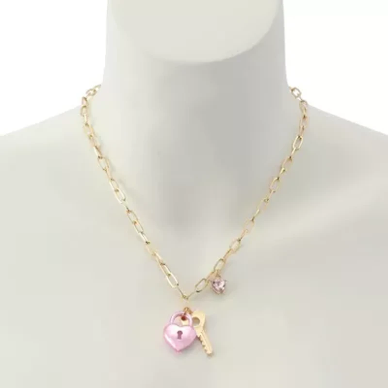 Sweetheart Lock & Key Pendant Necklace