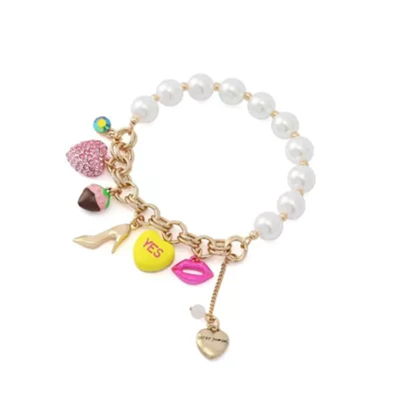 Sweetheart Pearl Charm Stretch Bracelet