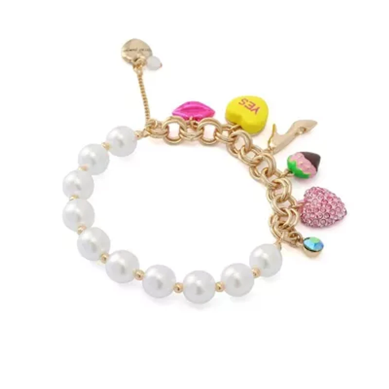 Sweetheart Pearl Charm Stretch Bracelet